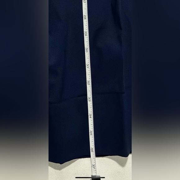 STAUD Vanessa halterneck cotton blend poplin dress pocket tie back midi navy xl - Picture 9 of 14